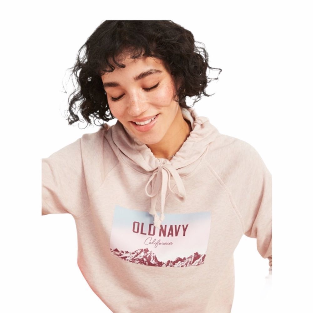 NWOT Old Navy Logo Sweatshirt Cropped Pink L